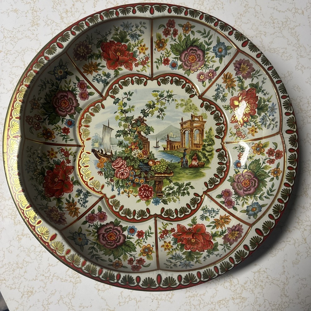 Vintage Daher Decorated Ware,Floral Design,1971, 10" Metal Bowl, Made in England
